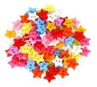 400pcs Cute Animal Fruit Heart Star Resin Buttons 2 Holes Small Sewing Decorative Buttons Beads Charms for Jewelry Scrapbooking Painting Crafts Embellishments(Star)