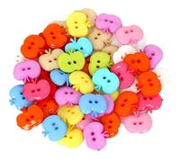 400pcs Cute Animal Fruit Heart Star Resin Buttons 2 Holes Small Sewing Decorative Buttons Beads Charms for Jewelry Scrapbooking Painting Crafts Embellishments(Apple)