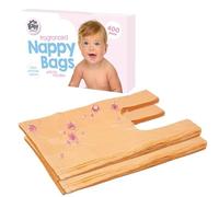 400Pcs Disposable Diaper Sacks, Lemon Scented, Easy-To-Tie Tabs, Diaper Disposal, Odor Blocking Sanitary Product Size-31cm