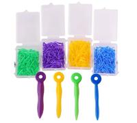 400pcs Disposable Plastic Wedges Dental Plastic Poly-Wedges with Holes 4 Colors 4 Sizes/Set