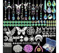 400PCS DIY Sun Catchers Making Supplies Kit Gift, Crystals Suncatchers Crafts Prism Hanging Decorative Rainbow Maker for Windows Indoor Outdoor Hanging Home Garden Decor