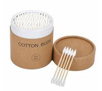 400Pcs Double Heads Wooden Cotton Swabs Ear Sticks Cotton Swabs Makeup Remover Cotton Swabs for Ears, Makeup, Beauty Care, Cleaning, Travel, (Round+Pointed Shape), White