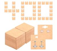 400Pcs Earring Display Card Set, 2inch Earring Card with 6 Holes, Krafts Earrings Holder Cards for Gift Making Jewelry DIY Ear Studs(brown)