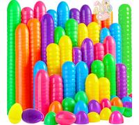 400pcs Easter Eggs Bulk, 2.4" Fillable Easter Egg Plastic Eggs Bright Colorful Empty Eggs for Easter Theme Party Favor, Easter Basket Stuffers, Easter Egg Hunt
