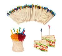 400PCS Fancy Toothpicks for Appetizers, 2.6IN Appetizer Picks for Cocktail Party Drinks Fruit Sandwiches, Decorative Charcuterie Boards Accessories, Skewers for Appetizers, Frill Toothpicks for Food
