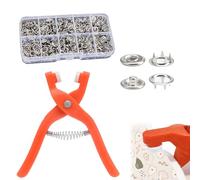 400PCS Five Claw Buckle Tool Set 9.5MM Metal Snap Buttons with Fastener Pliers Tool Kit Convenient Storage Snap Button Fastener Kit with Storage Box Press Studs Kit for Sewing DIY Crafts Clothes