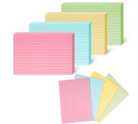 400Pcs Flash Cards Paper, A6 Revision Cards Coloured Index Card, Assorted Colours 14.8×10.5cm Record Card Ruled Flashcards Notecards for Home Office Working School Learning