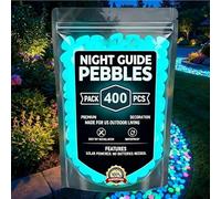 400Pcs Glowing In The Dark Pebbles, Glowing Garden Stones Colorful Fish Tank Stones Rainbow Glow Garden Stepping Stone Aquarium Gravel Gardens Decoration For Fish Tank, Plant Pot, Pathway & Outdoor