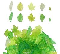 400pcs Green Leaf Charms for Jewelry Making, 5 Styles Plastic Leaf Bead Charms Pendants Funny Plant Decor for DIY Earrings Necklaces Bracelets Craft Supplies