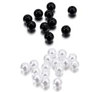 400Pcs Imitation Pearl Beads 3mm ABS Plastic Round Loose Spacer Beads for Beading DIY Crafts, Black and White