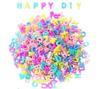 400pcs Large Alphabet Letter Beads,A-Z Large Alphabet Letter Charms for Jewelry Making, Bracelets, Necklaces, Keychains, DIY Crafts, Plastic Beads for Personalized Accessories (Macaron Color)