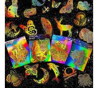 400Pcs Laser Scrapbook Stickers, Golden Shiny PET Transparent Decorative Stickers, Hot Stamping Effect Self Adhesive Waterproof Decals for DIY Arts Journal Diary Laptop Planner Calendar
