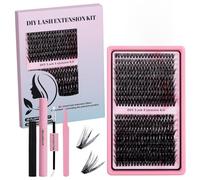 400Pcs Lash Clusters Kit 50D+60D 9-16mm DIY Home Lashes with Bond Seal | Voluminous fluffy clusters, kit with tweezers & remover, mixed lengths create full salon-style lash makeup at home