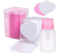 400pcs Lint Free Nail Wipes, 1 Pull-Off Pump-Style Bottle，Nail Cleaning Pads, for Cleaning Nails for Manicures, Mascara Extension Glue Cleaning Wipes, and Nail Care Product Sets (Pink + White)
