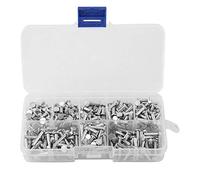 400pcs M3 Flat Head Aluminum Rivets Solid Rivet Set with Various Sizes for Installing Aluminium Material, Fastening Effect, and High Mechanical Strength, M2.5 Aluminum Rivet,
