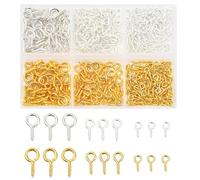 400PCS Mini Eye Pins for Jewellery Making - Small Screw Eyelets & Threaded Findings for DIY Beading, Pendants & Craft Projects | Durable Metal Eyelet Screws