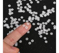 400pcs Mini Metal Snowflake, 0.5cm/0.2in Small Christmas Craft Embellishments Tiny Winter White Snow Flake Little Ornaments for DIY Scrapbooking Nail Art Holiday Party Decoration