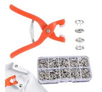 400PCS Press Studs Silver Metal Snap Button Fastener Kit with Snaps Pliers Steel Five Claw Buckle Tool Set No Sewing 9.5MM Press Stud Kit for Clothing Crafting Sewing Leather Snaps Buttons