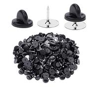 400pcs PVC Rubber Pin Backs Heliltd Butterfly Clutch Pins Tie Tacks Blank Pins for Uniform Badges Backing Holder Clasp Lapel Pin Enamel Pins(200 Sets)
