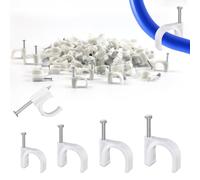 400PCS Round Cable Wall Clips,4mm 6mm 8mm 10mm), for Organizing Ethernet, USB Cable, Phone Line and TV Line-W3