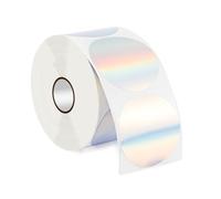 400pcs Round Holographic Silver Thermal Labels, Printable Glitter Thermal Label Paper Self-Adhesive Premium Circle Printer Stickers Roll for DIY Logo Design QR Code Name Price Tag