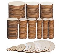 400PCS Round Wooden Slices for Crafts, 5cm 4cm 3cm 2cm 1cm