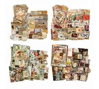 400Pcs Scrapbook Supplies, Vintage Junk Journal Accessories with Stickers
