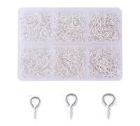 400PCS Screw Eye Pins for Jewelry Making ,Silver Threaded Mini Metal Eyelets for Pendants & Craft Projects