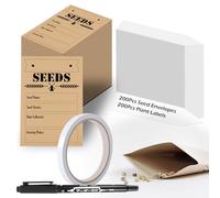400Pcs Seed Envelopes and Plant Labels, Small Brown Envelopes for Seeds with Plastic Plant Labels and Pen for Outdoor Plants, Adhesive Sealing Craft Seed Packets Envelopes Bags Plant Tags Markers