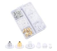 400pcs Silicone Earring Backs for Studs, 6 Styles Clear Bullet Clutch Earring Backings Safety Back Soft Rubber Earring Stopper Backs for Droopy Ears, Heavy Earring, Hook Earrings, DIY Jewelry