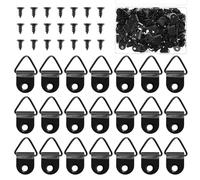 400pcs Small D Rings for Picture Hanging - 200 Pcs Small D Rings with 200 Pcs Screws, D Ring Picture Hangers for Hanging Clock Paintings Artwork Pictures Frame Hook Photos