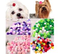 400pcs Small Dog Hair Accessories Ball,Pompom Ball with Metal Clip for Dogs, Yorkie Maltese Dog.Dog Hair Clip Grooming Products Accessories