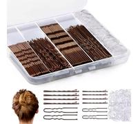 400PCS Smyeyml Bobby Pins Hair Pins Kit, 140 Premium Bobby Pins Brown Hair, 140 Non-Slip Hair Pins for Women, 120 Hair Bands, Invisible Hair Pin, Pain Free Bobby Pins for Women, With Storage Box