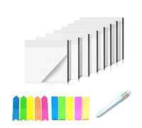 400Pcs Transparent Sticky Notes, Clear Sticky Note Pads 75 * 75mm Waterproof Translucent Sticky Note Tab, Sticky Note Pad Perfect for Studying, Reading, Learning, Apply to Office, School and Home