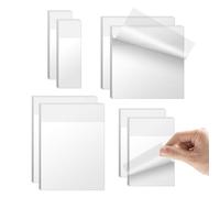 400PCS Transparent Sticky Notes Self-Stick Clear Adhesive Removable Note for Studying Writing in Text Books Office 4 Styles