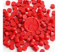 400pcs Wax Seal Beads Red, Atopbb Premium Sealing Wax Beads for Stamp Seals, Octagon Seal Stamp Pellets Refill Pack for Wedding Invitation, Letter Envelope, Scrapbook DIY & Bridal Crafts (400, Red)