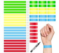 400Pcs Wristbands for Events, Waterproof Paper Neon Wristbands, Party Bands with a Marker Pen, Festival Events for Events Music Festival Concert Contest (Colour A)