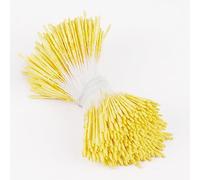 400PCS Yellow Long Flower Stamen Double Heads 1mm Artificial Stamens for DIY Scrapbooking Pistil Cake Craft Wedding Home Decoration