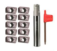 400R C24-25-150 Face Mill Cutter with 10 APMT1604PDER-M2 VP15TF Carbide Inserts for CNC Machining Steel Parts 20-30 Degrees for Semi Finishing Finishing Professional Milling Tools