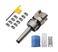 400R MT2 Shank Face End Mill Cutter 50mm Diameter with M10 Bracket and 10 Carbide APMT1604 Inserts for CNC