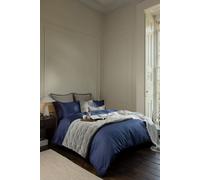 400TC Luxury Cotton Sateen Plain Dye Duvet Cover Sets Christy Navy Double