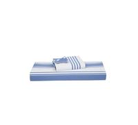 400TC Organic Cotton Percale Duvet Cover Set European Double 155x220cm - Stripe & Delicate Floral Design, Crisp Breathable Weave, Hypoallergenic, Long-Staple Cotton, Zip Closure, Easy Care Bedding