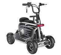 400w 48v 10ah Compact Travel Power Scooter Folding Electric Mobility Scooter 4 Wheel Lightweight Portable Power Travel Scooters Support 200kg Weight - Adult Mobility Scooter