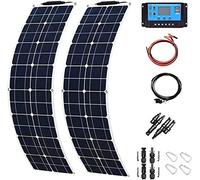 400W 600W 800W 1200W Flexible Solar Panel System Kit,Monocrystalline Solar Panel Photovoltaic Module for 12-24V Battery Charging, with 40A Charge Controller,for Home, Camping