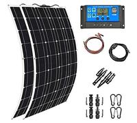 400W 600W 800W 1200W Flexible Solar Panel System Kit,Monocrystalline Solar Panel Photovoltaic Module for 12-24V Battery Charging, with 40A Charge Controller,for Home, Camping,1200W