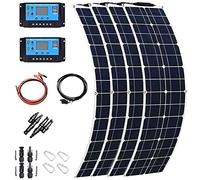 400W 600W 800W 1200W Flexible Solar Panel System Kit,Monocrystalline Solar Panel Photovoltaic Module for 12-24V Battery Charging, with 40A Charge Controller,for Home, Camping,1200W