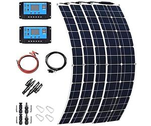 400W 600W 800W 1200W Flexible Solar Panel System Kit,Monocrystalline Solar Panel Photovoltaic Module for 12-24V Battery Charging, with 40A Charge Controller,for Home, Camping,1200W