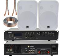400W Bluetooth Sound System 2x White 200W Wall Speaker Channel HiFi Amplifier