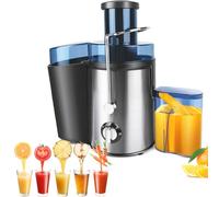 400W Juicer, 500ml Centrifugal Juicer Machines Whole Fruit and Vegetable, 3-inch Wide Mouth, 3 Speeds, Anti-drip and Anti-slip, Quick Juicing, Easy to Clean, Silver