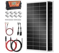 400w Monocrystalline Solar Module Kit,2×200 Watt Solar Panel with 30A MPPT Solar Charge Regulator,5m Solar Cable,Z Mounting Clamps Ideal for Off-Grid 12 Volt PV Module
